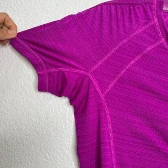 Athleta Womens Size S Purple Basic Short Sleeve Half Zip Activewear Workout Top - Picture 15 of 16